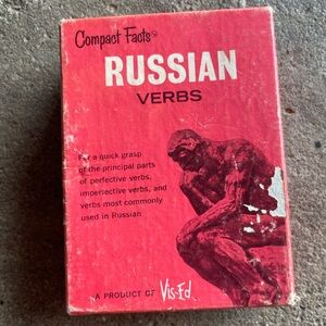 Vintage 1963 Russian Verbs Vocabulary Flash Cards (Henry M. Nebel).